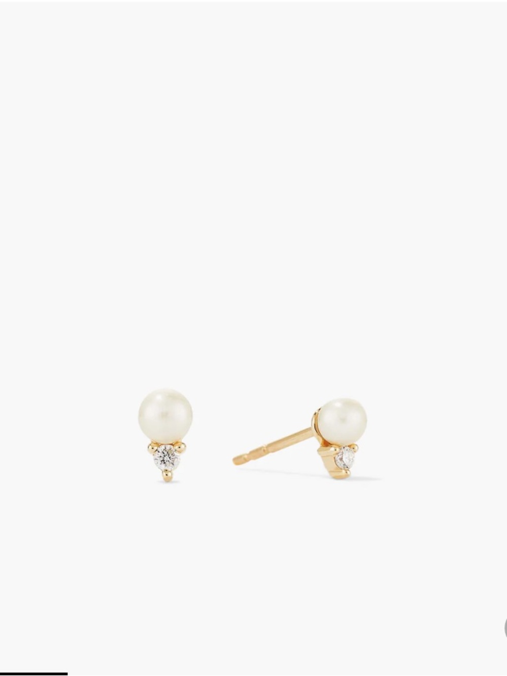 Mejuri Diamond Pearl Stud Earrings